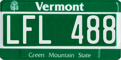 VT license plate LFL488