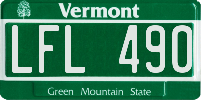 VT license plate LFL490
