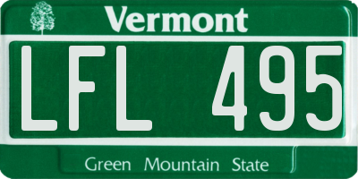 VT license plate LFL495