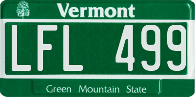 VT license plate LFL499