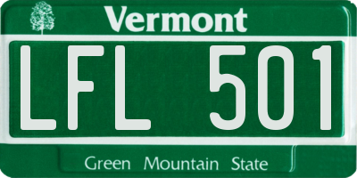 VT license plate LFL501
