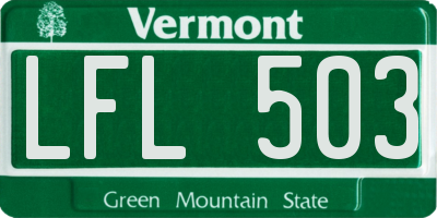 VT license plate LFL503