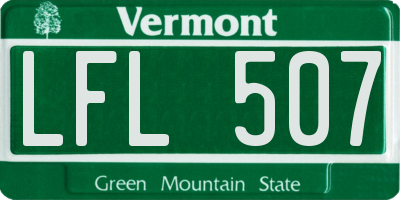 VT license plate LFL507