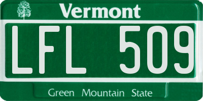 VT license plate LFL509