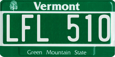 VT license plate LFL510