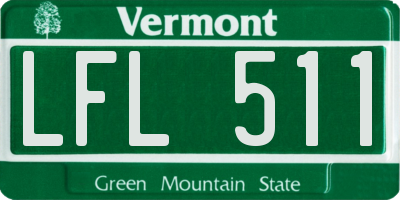 VT license plate LFL511
