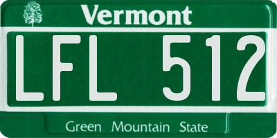 VT license plate LFL512
