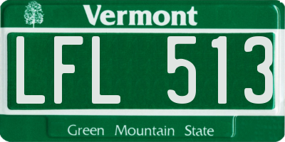 VT license plate LFL513