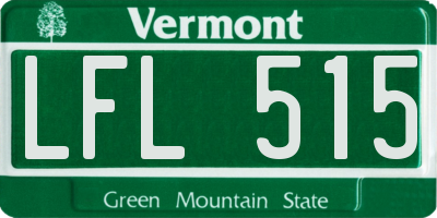 VT license plate LFL515
