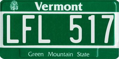 VT license plate LFL517