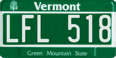 VT license plate LFL518