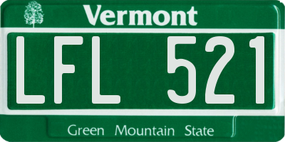 VT license plate LFL521