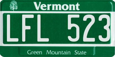 VT license plate LFL523