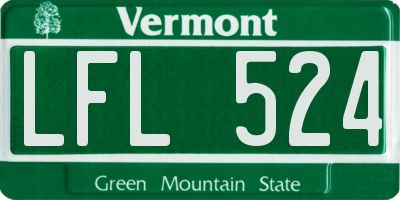 VT license plate LFL524