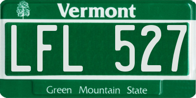 VT license plate LFL527