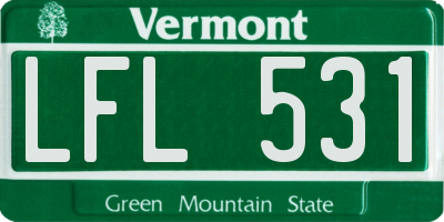 VT license plate LFL531