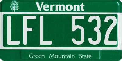 VT license plate LFL532
