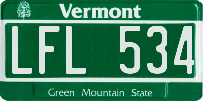 VT license plate LFL534
