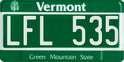 VT license plate LFL535