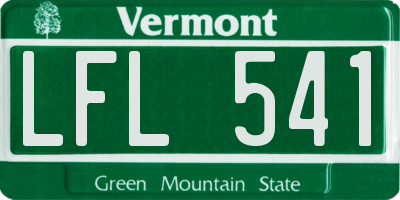 VT license plate LFL541