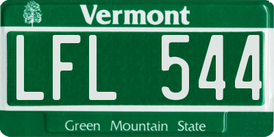 VT license plate LFL544