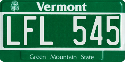 VT license plate LFL545