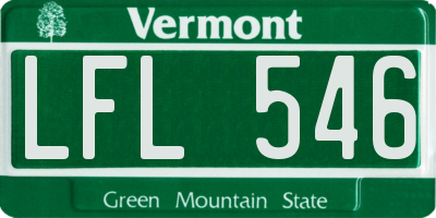 VT license plate LFL546