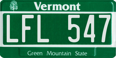 VT license plate LFL547