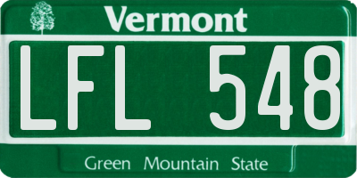 VT license plate LFL548