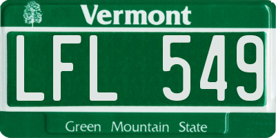 VT license plate LFL549