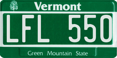 VT license plate LFL550
