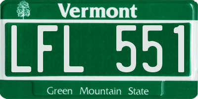 VT license plate LFL551