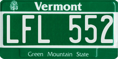VT license plate LFL552