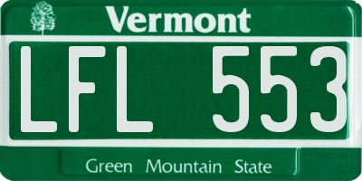 VT license plate LFL553