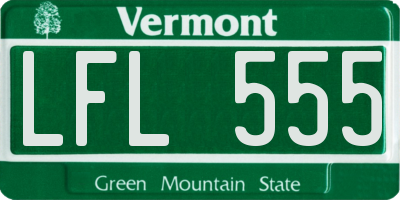 VT license plate LFL555