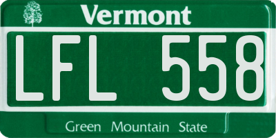 VT license plate LFL558
