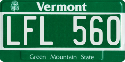 VT license plate LFL560