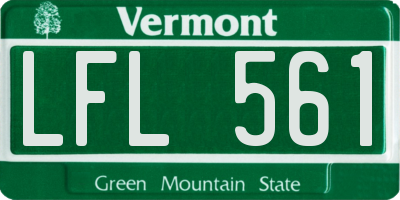 VT license plate LFL561
