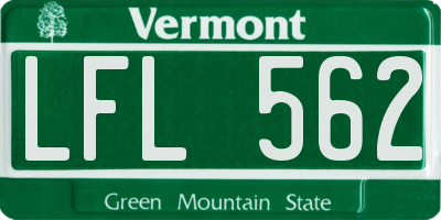 VT license plate LFL562