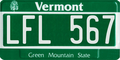 VT license plate LFL567