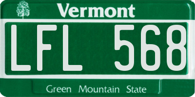VT license plate LFL568