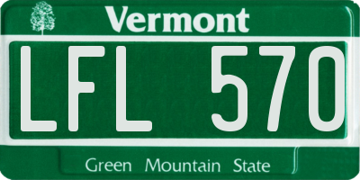 VT license plate LFL570