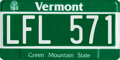 VT license plate LFL571