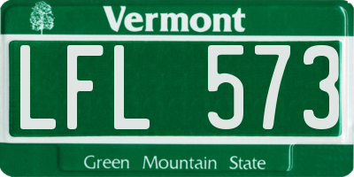 VT license plate LFL573