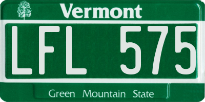 VT license plate LFL575