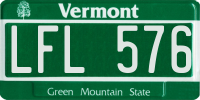VT license plate LFL576