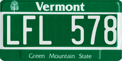 VT license plate LFL578