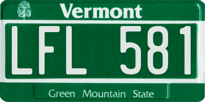VT license plate LFL581