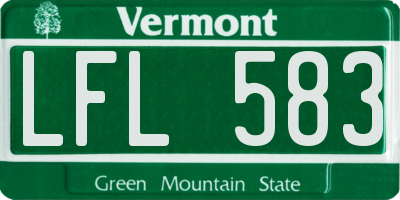VT license plate LFL583