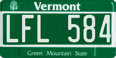 VT license plate LFL584